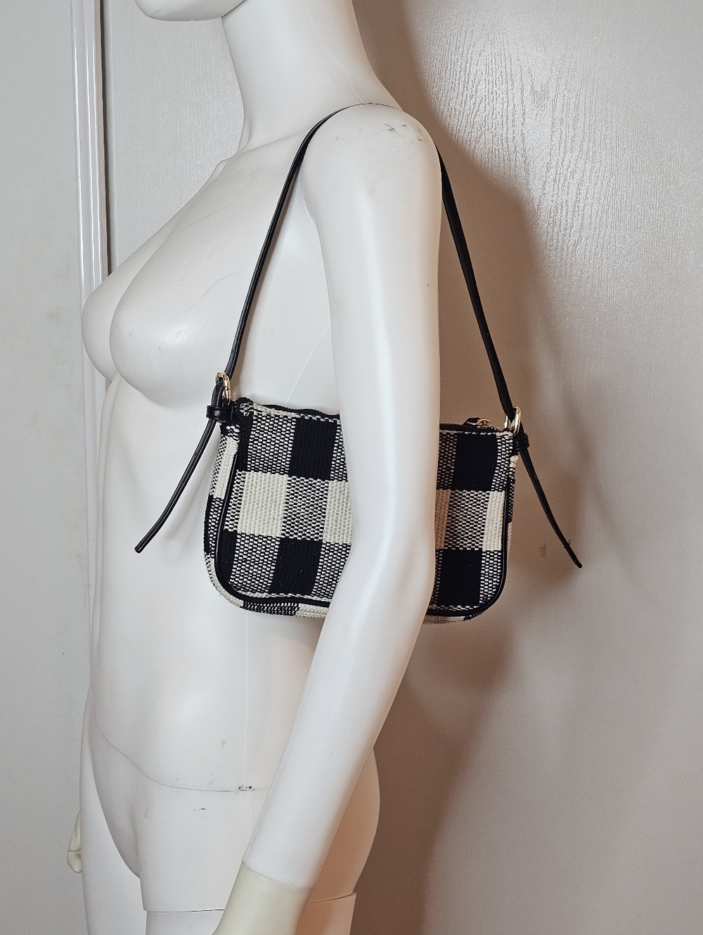 Forever 21 Black & White Checked Shoulder Bag